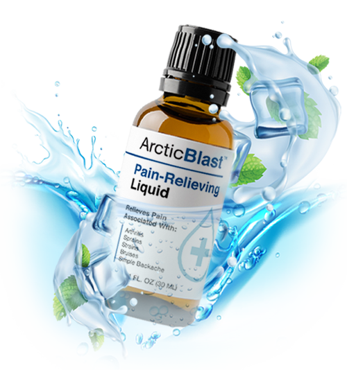 Arctic Blast bottle with menthol and ice splash graphic
